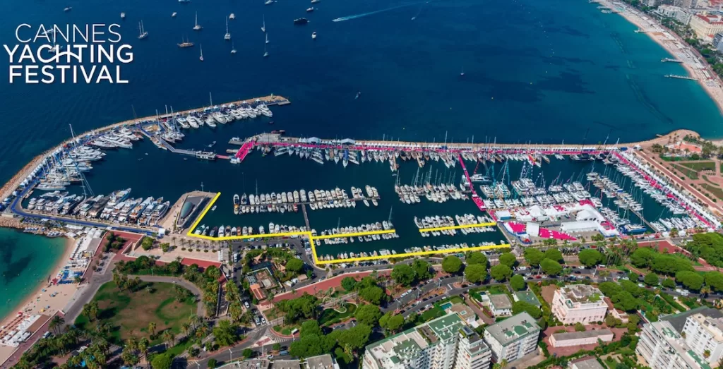 Cannes Yachting Festival 2024 new marina marked in yellow