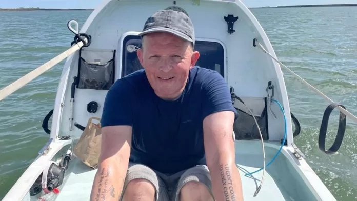 Michael Holt, aged 54, has died while rowing across the Atlantic Ocean. Photo courtesy Needles and Pins