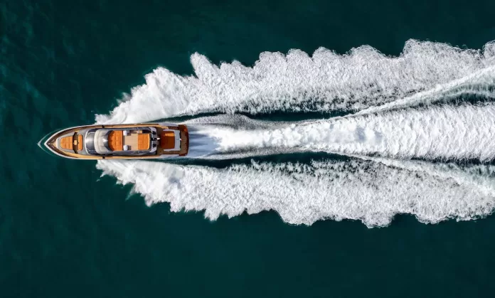 The AB80 yacht is powered with three MAN V12-2000s. Photo courtesy Next Yacht Group