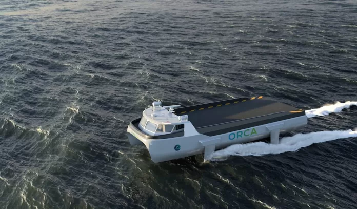 The ORCA vessel is a 36m commercial workboat powered by hydrogen technology