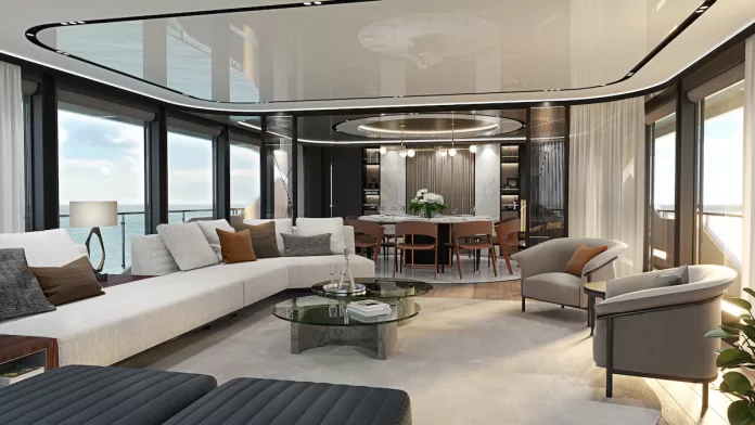 Design Unlimited and Sunseeker collaborated on the interior of the 120 Yacht