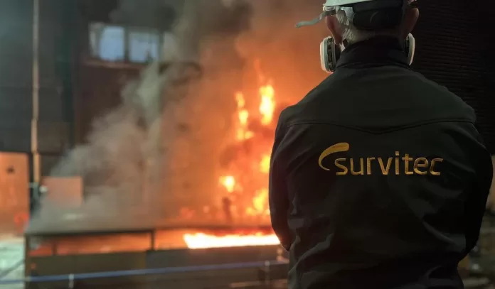 Survitec has carried out tests on methanol-based fires