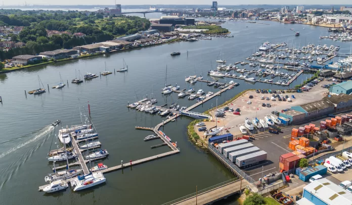 MDL's Shamrock Quay become one of the UK's largest trading boatyards. Photo courtesy MDL