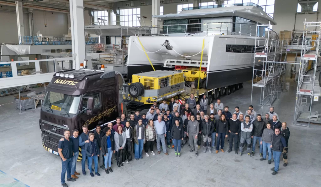 The Silent Yachts team responsible for the boatbuilder's first Silent 62 3-Deck