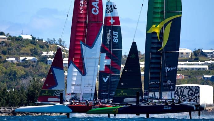 Strata is to manufacture key components for the SailGP F50 catamarans. Photo credit SailGP