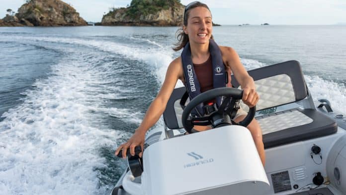 The EJET330 is Highfield's first electric jet propulsion boat