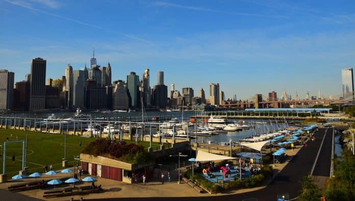 The waterfront at ONE15 Brooklyn Marina. Photo courtesy ONE15 Brooklyn Marina