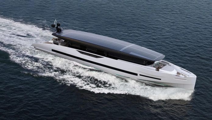 The yacht will be able to travel at 6 knots in electric mode with a range of up to 100 nautical miles