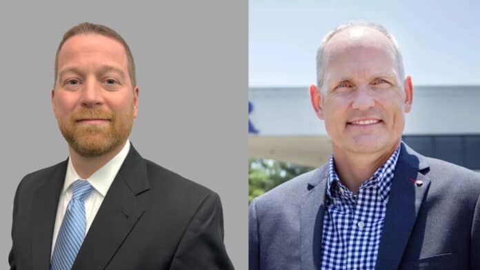 Brock Gavin, left, vice president of marine sales and service, and Jens Bering, head of product and solutions management