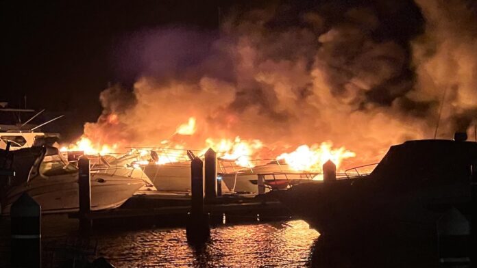 Four boats destroyed in Australian marina