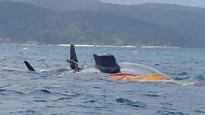 Oyster yacht capsizes after severe damage to keel