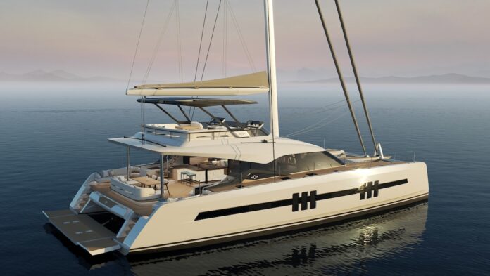 Oyster unveils first sailing catamaran